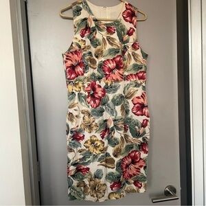Karen Alexander Vintage Sleeveless White Floral Dress Size 10